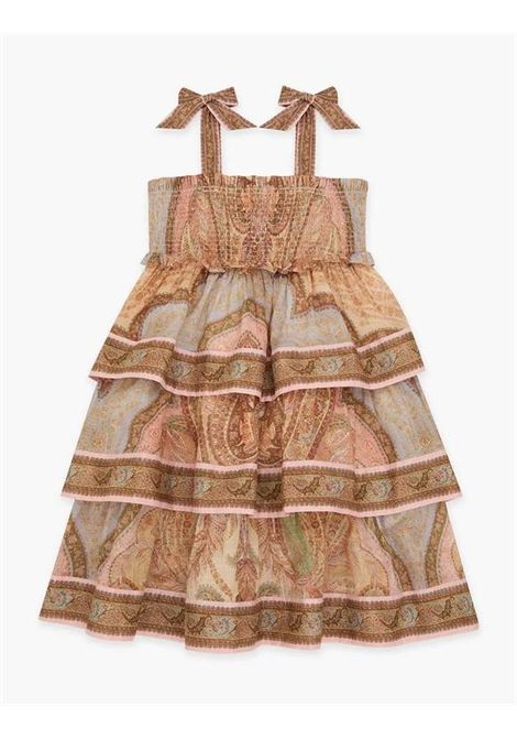 Abito a balze ZIMMERMANN KIDS | 8936DRS261TAPESTRY SAND MULTI